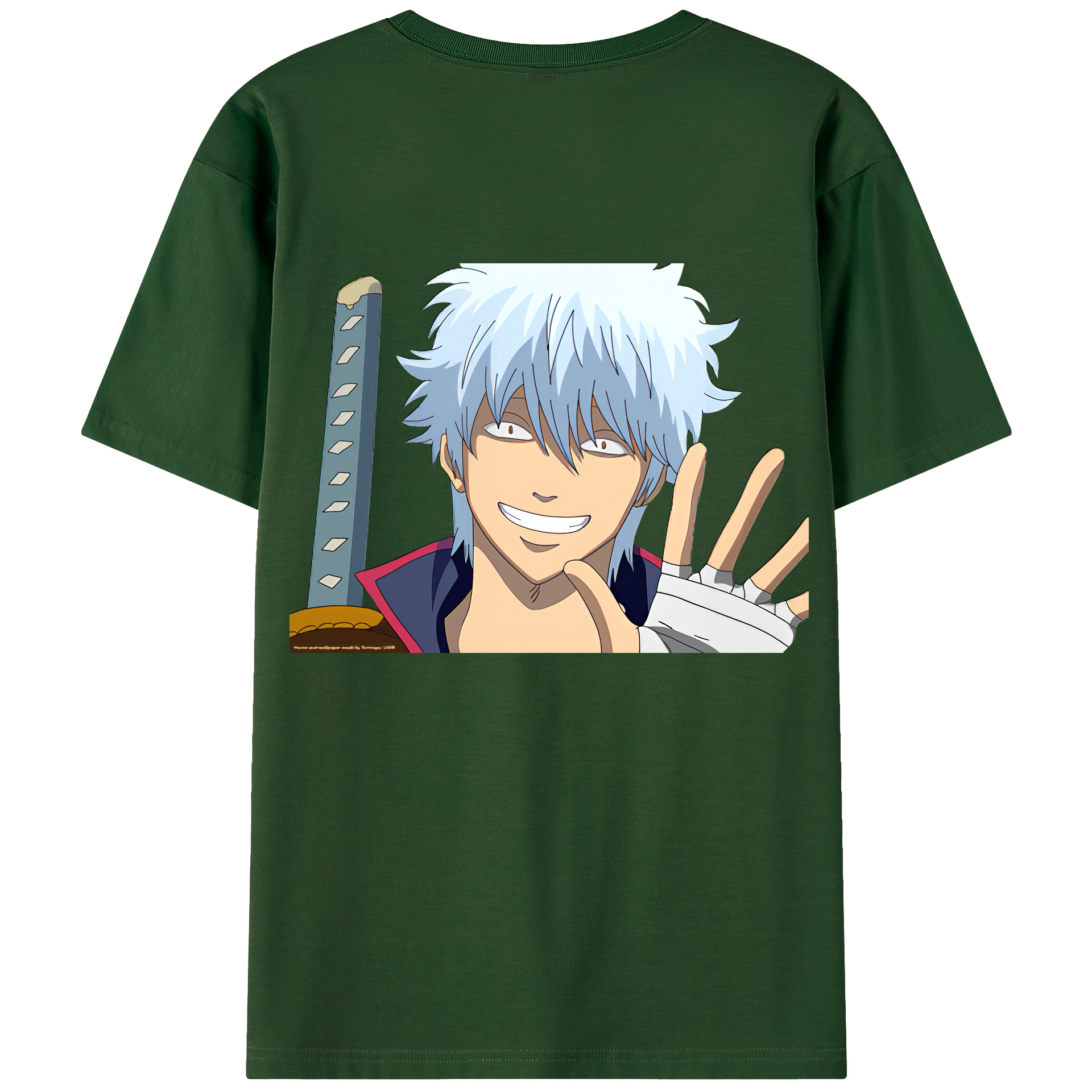 （画像用） ぎんたま 坂田銀時（さかたぎんとき） 神楽 志村新八（しむら しんぱち） GINTAMA Sakata Gintoki Kagura Shimura Shinpachi 綿100％半袖Tシャツ（背面プリント）